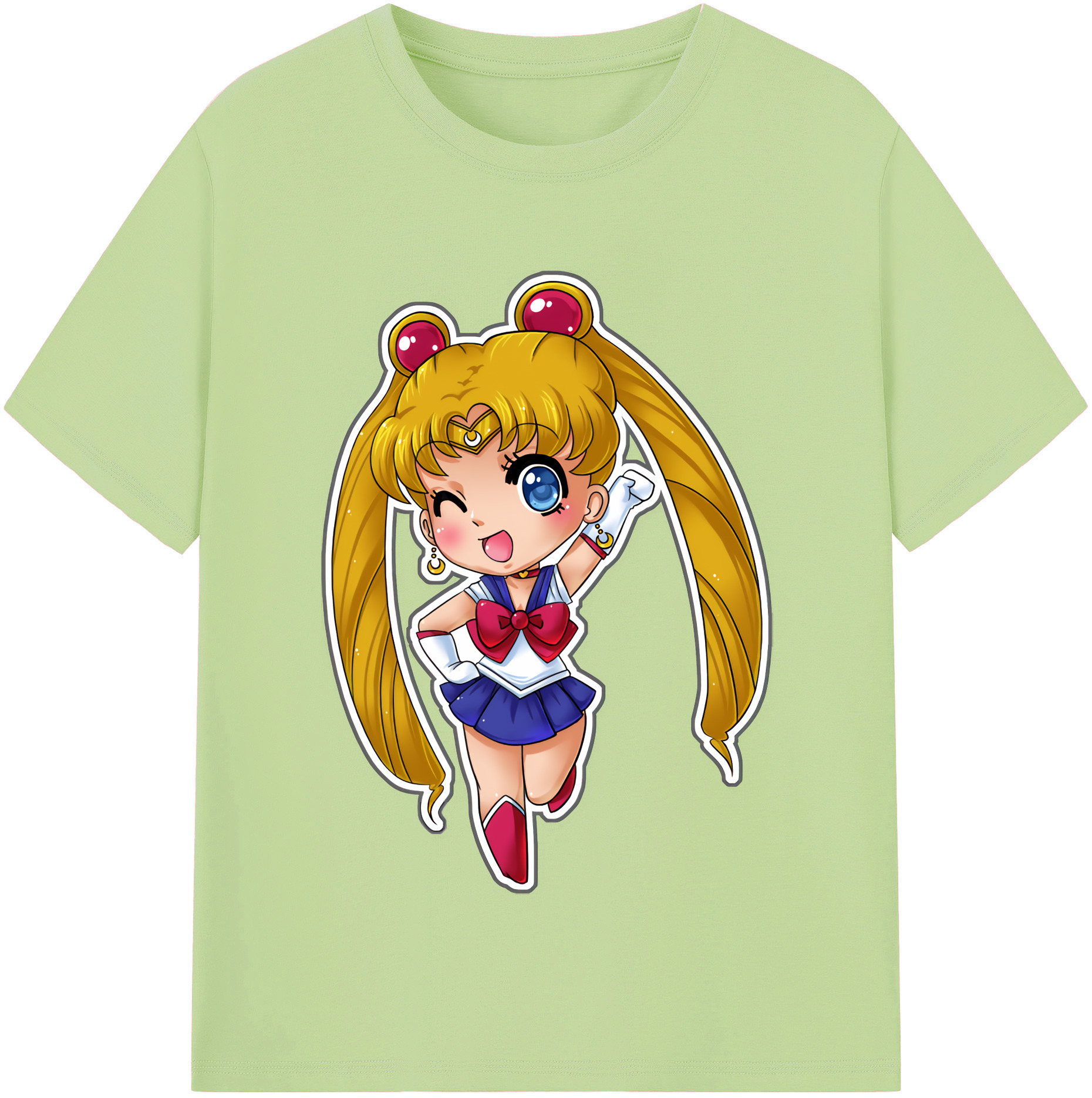 （画像用） 美少女戦士セーラームーン 月野 うさぎ つきの うさぎ Sailor Moon Tsukino Usagi 綿100％半袖Tシャツ（フロントプリント）